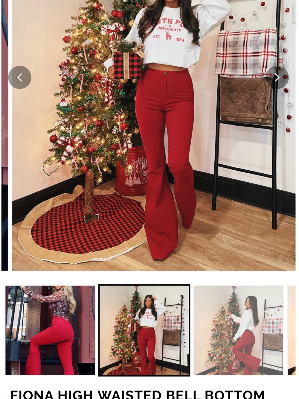 High-Waisted Burgundy Bell Bottom Pants